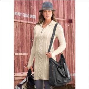 Athleta Hut To Hut Cable Cashmere Sweater Dress L
